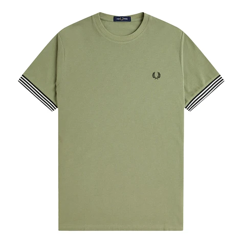 FRED PERRY☆ Striped Cuff T-Shirt SILVER BLUE Fred Perry - Striped Cuff T-Shirt (Silver Blue) | HHV