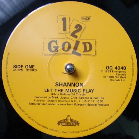 Shannon - Let The Music Play / Give Me Tonight