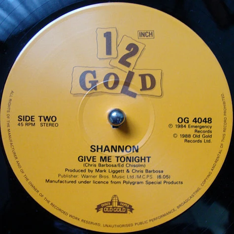 Shannon - Let The Music Play / Give Me Tonight