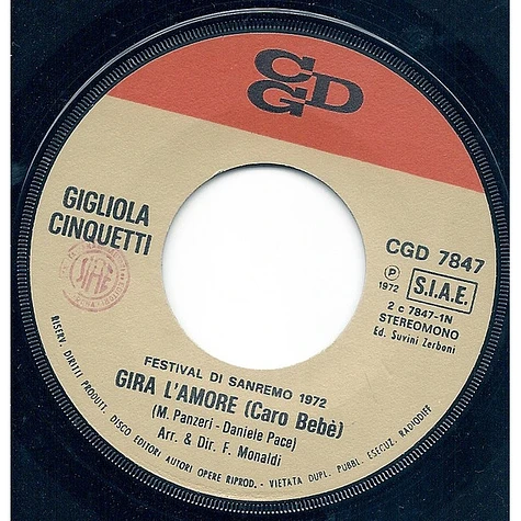 Gigliola Cinquetti - Gira L'Amore (Caro Bebè)