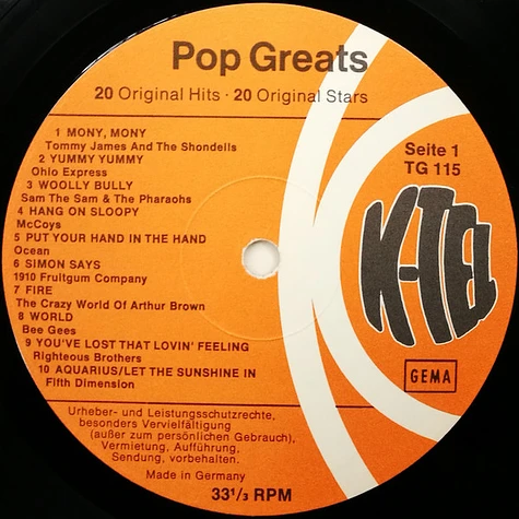 V.A. - K-Tel's Pop Greats