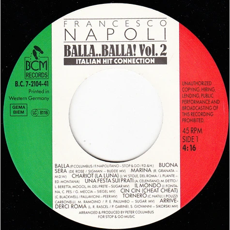 Francesco Napoli - Balla..Balla! Vol. 2 - Italian Hit Connection