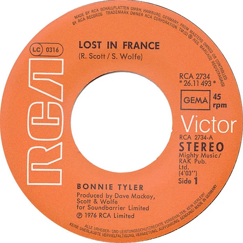 Bonnie Tyler - Lost In France