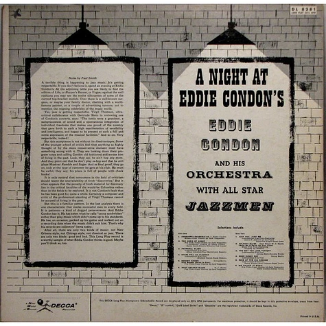 Eddie Condon With All Star Jazz Men - A Night At Eddie Condon's