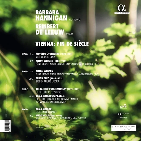 Hannigan, Barbara / Leeuw, Reinbert De / Wolf / Schönberg / Webern / Zemlinsky / Mahler, A. / Berg - Vienna-Fin De Siècle