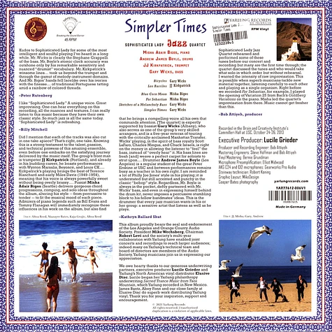 Sophisticated Lady Jazzquartet / Wicks / Jarrett / Bigos - Simpler Times