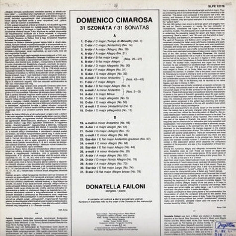 Domenico Cimarosa, Donatella Failoni - 31 Szonata = 31 Sonatas