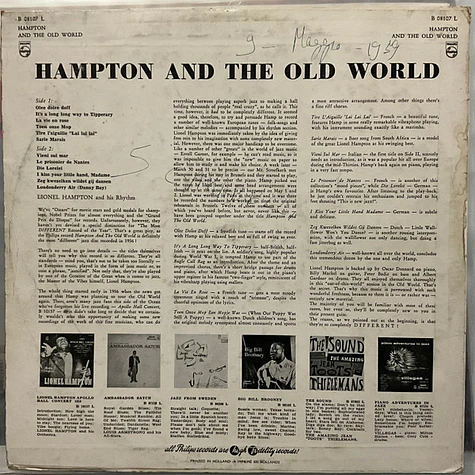 Lionel Hampton And His Rhythm - Hampton And The Old World