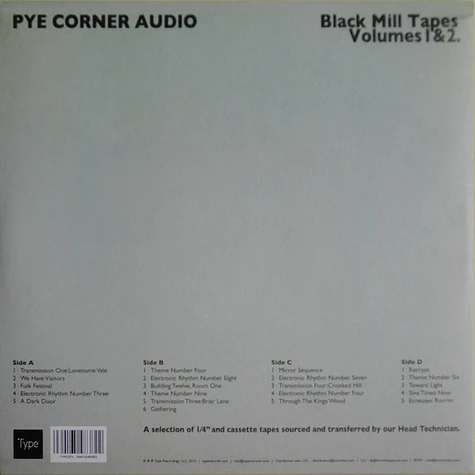 Pye Corner Audio - Black Mill Tapes Volumes 1 & 2.