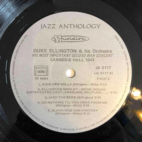 Duke Ellington And His Orchestra - His Most Important Second War Concert: Carnegie Hall 1943