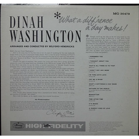 Dinah Washington - What A Diff'rence A Day Makes!