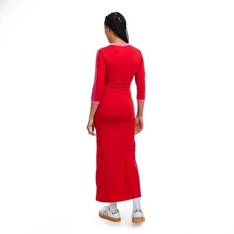 adidas - Adicolor Classics 3-Stripes Maxi Dress (Better Scarlet / Semi Lucid Fuchsia) | HHV adidas - Adicolor Classics 3-Stripes Maxi Dress (Better Scarlet / Semi Lucid Fuchsia) | HHV