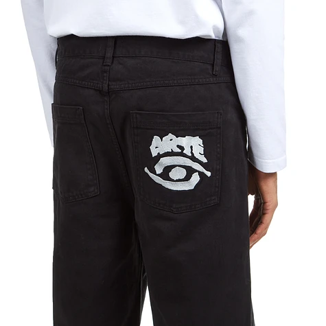 Arte Antwerp - Back Pocket Graphic Pants (Black) | HHV