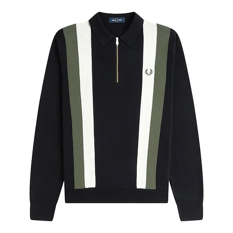 Fred Perry - Multi Texture LS Knitted Shirt (Black) | HHV