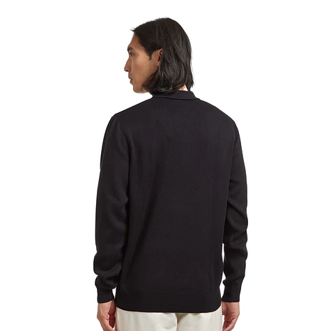【FRED PERRY】Textured Front Knitted Shirt Fred Perry Textured Front Knitted Henley Shaded Stone