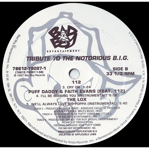 Puff Daddy & Faith Evans / 112 / The Lox - Tribute To The Notorious B.I.G.