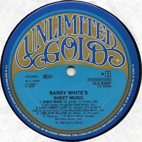 Barry White - Barry White's Sheet Music