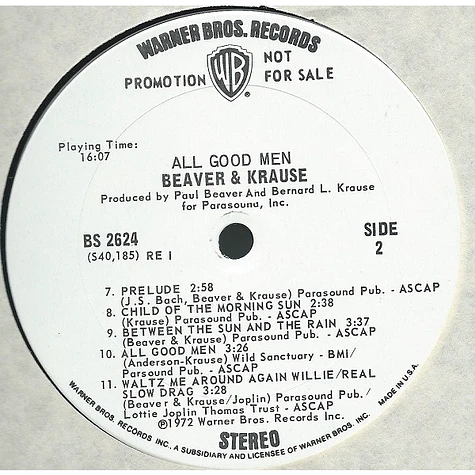 Beaver & Krause - All Good Men