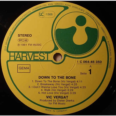 Vic Vergeat - Down To The Bone