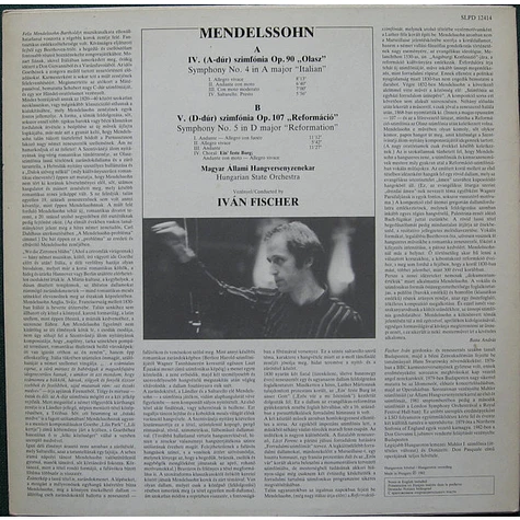 Felix Mendelssohn-Bartholdy, Hungarian State Orchestra, Ivan Fischer - Symphony No.4 <<Italian>>, Symphony No.5 <<Reformation>>