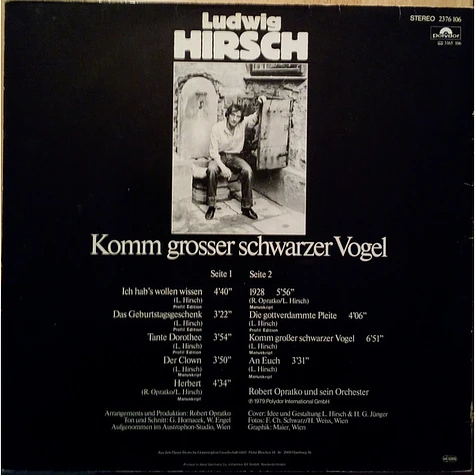 Ludwig Hirsch - Komm Großer Schwarzer Vogel