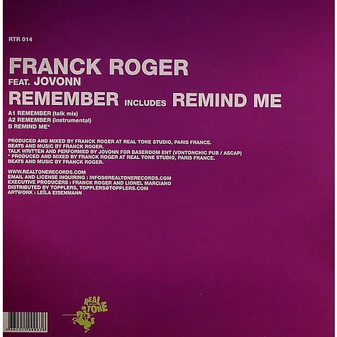 Franck Roger Feat. Jovonn - Remember