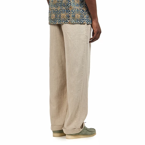 Beams Plus - 2 Pleats Relax Trousers Linen Cotton