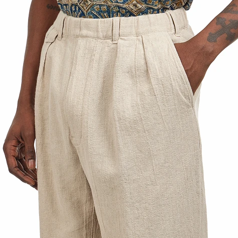Beams Plus - 2 Pleats Relax Trousers Linen Cotton
