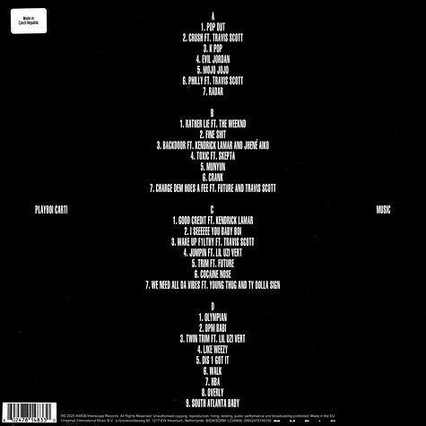 Playboi Carti - MUSIC Black Vinyl Edition - Vinyl 2LP - 2025 - WW