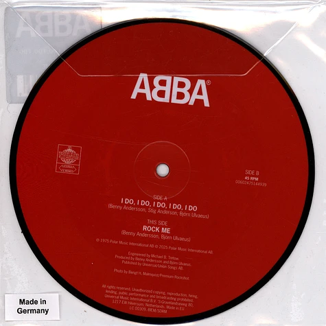 ABBA - I Do I Do I Do I Do I Do / Rock Me Limited Picture Disc Vinyl Edition