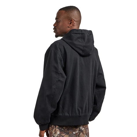 Obey - Glen Zip Up Jacket (Black Faded Wash) | HHV