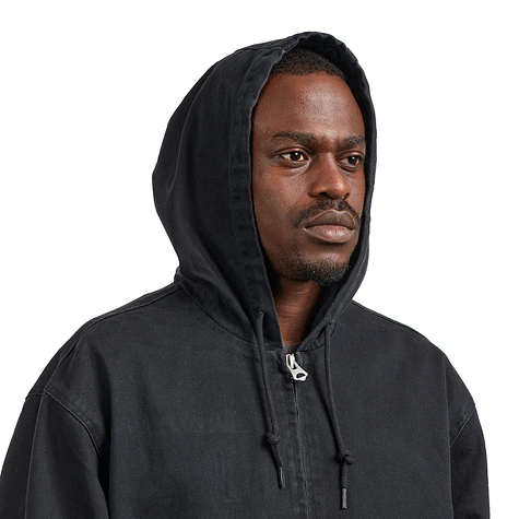 Obey - Glen Zip Up Jacket (Black Faded Wash) | HHV