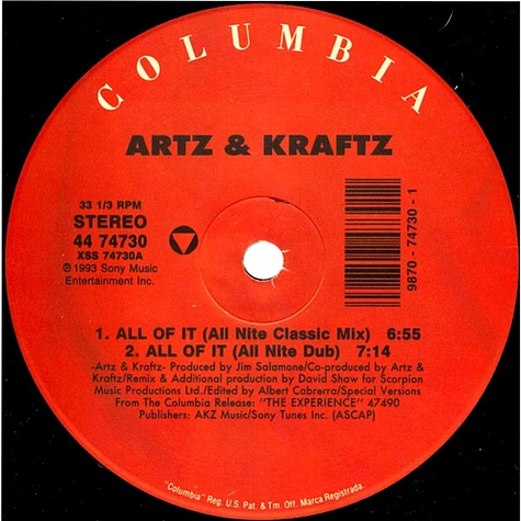 洋楽 ARTZ & KRAFTZ THE EXPERIENCE 洋楽 ARTZ & KRAFTZ THE EXPERIENCE 洋楽 ARTZ & KRAFTZ THE