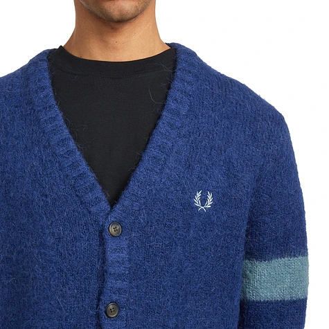 Fred Perry - Chunky Tipped Sleeve Cardigan (French Navy) | HHV
