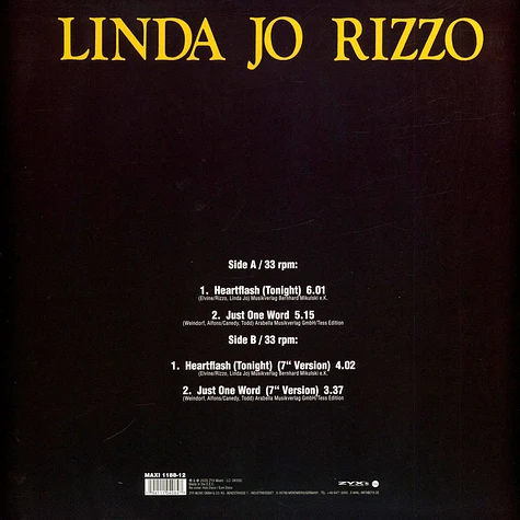 Linda Jo Rizzo - Heartflash Tonight - Vinyl 12