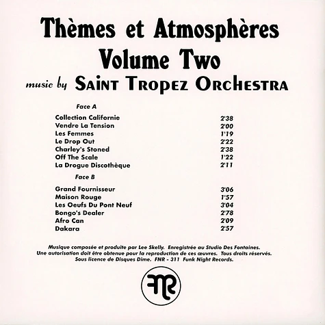 Saint Tropez Orchestra - Themes Et Atmospheres Volume Two Black Vinyl Edition