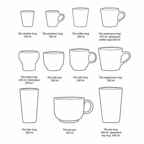 HKLIVING - 70s Ceramics: Ristretto Mugs (Set of 4)