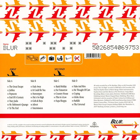 Blur - Live At The Budokan Record Store Day 2026 Colored Vinyl