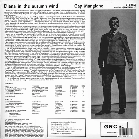 Gap Mangione - Diana In The Autumn Wind - Vinyl LP - 1968