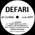 Defari - Joyride / I Can't Wait / Keep It On The Rise Pt. II