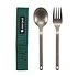 Titanium Fork & Spoon Set (Green)
