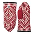 Nordic Wool Mitt Glove (Red / Offwhite)