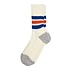 Coarse Ribbed Oldschool Crew Socks (Blue / Orange)