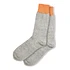 Double Face Crew Socks "Silk & Cotton" (Light Orange / Light Gray)