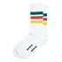 Fine Pile Striped Crew Socks (White)