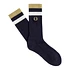Bold Tipped Towelling Sock (Navy / Warm Stone)