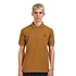 Twin Tipped Fred Perry Shirt (Made in England) (Dark Caramel / Ecru / Navy)