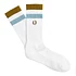Bold Tipped Towelling Sock (Wht / Drk Caramel)