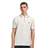 Crepe Pique Zip Neck Polo Shrt (Porridge Marl)