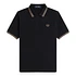 Twin Tipped Fred Perry Shirt (Black / 1964 Metallic Gold)